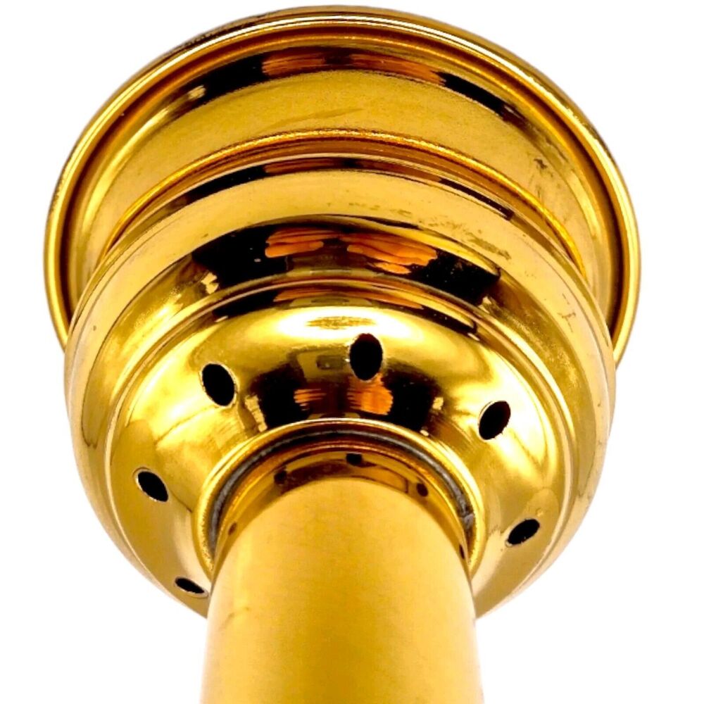 Vintage Gold Brass Candle Stick Holder Oil Lamp Base 6.5" Made In England - Picture 6 of 16